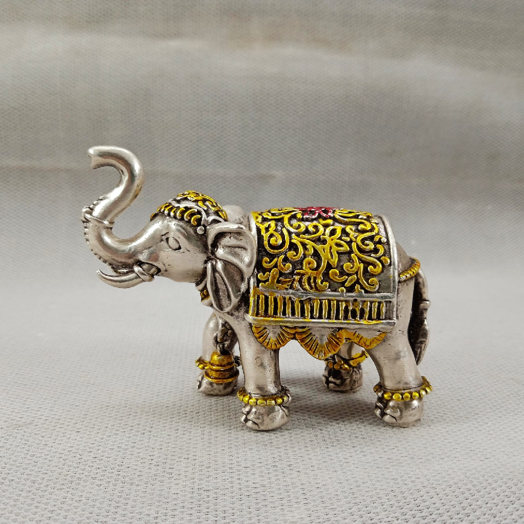 925 Silver Antique Elephant Idol