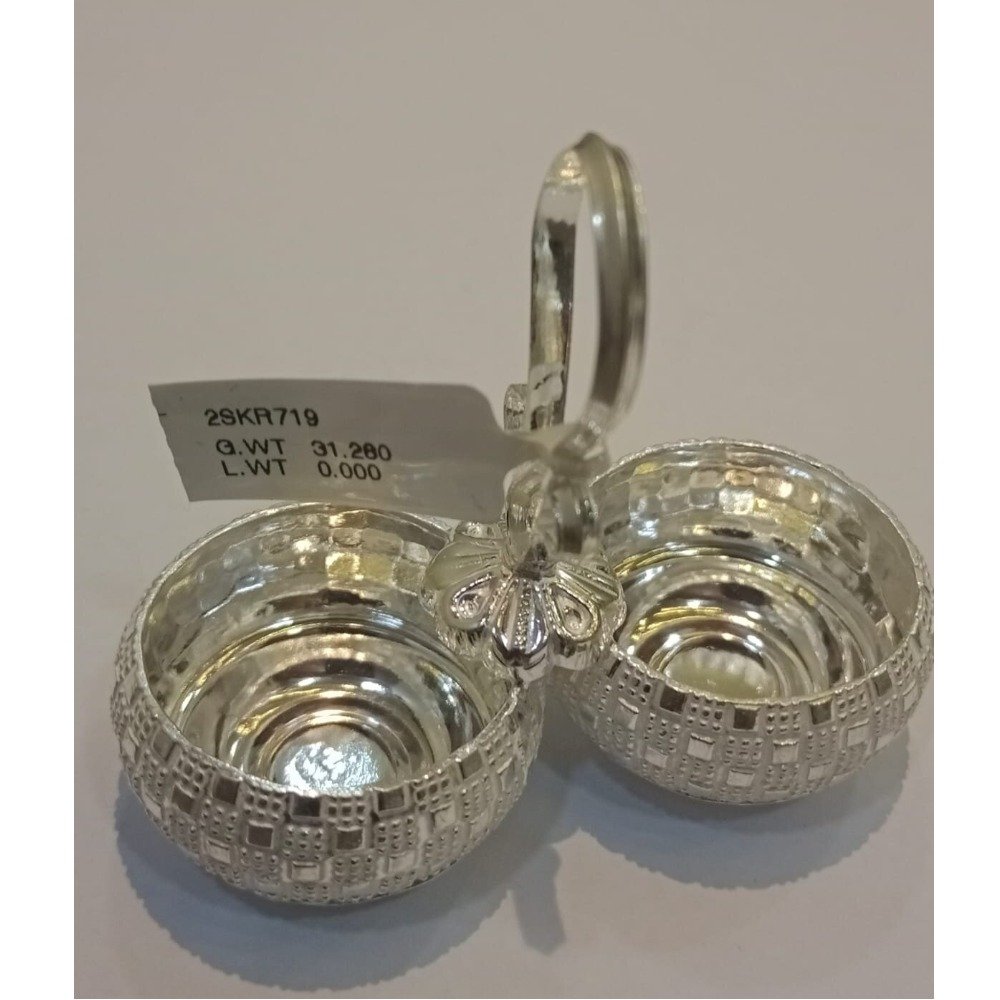 Silver 2 Cups Container Karanda